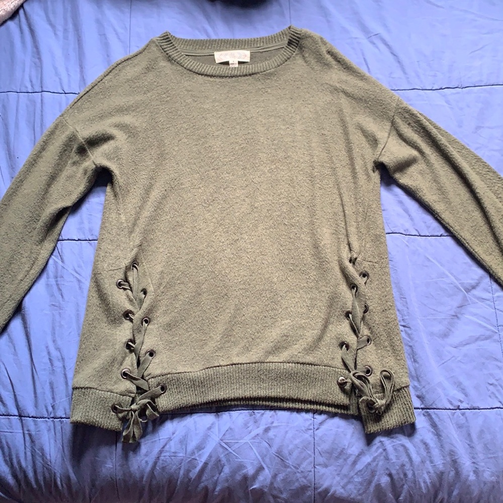 Olive Green Long Sleeve Top
